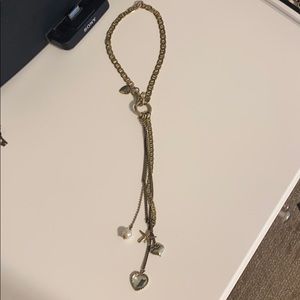 Betsey Johnson gold charm necklace